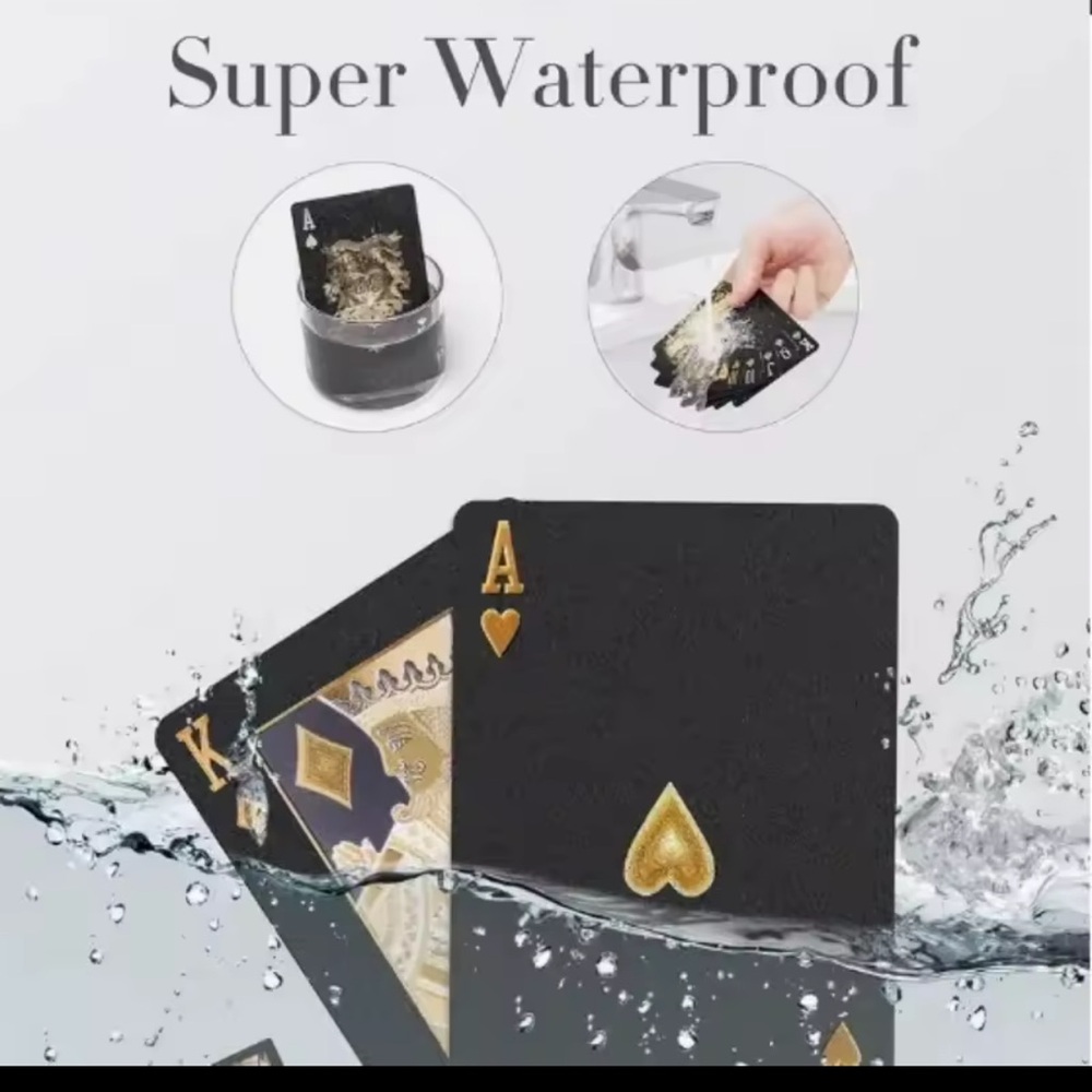 BRAND NEW DECK OF BLACK WATERPROOF ROSE POKER CARDS - Picture 4 of 9